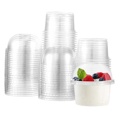 50 Pcs Disposable Dessert Cup Cupcake Stand Parfait Cups Desk Yogurt with Lids Fruit