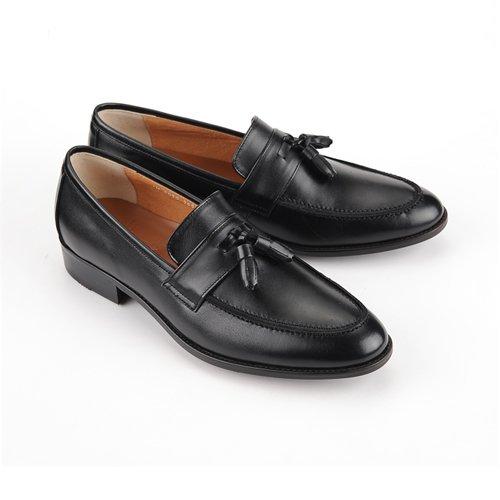 Roshoeman 6050-1 Penny Tassel Loafers Black Kip