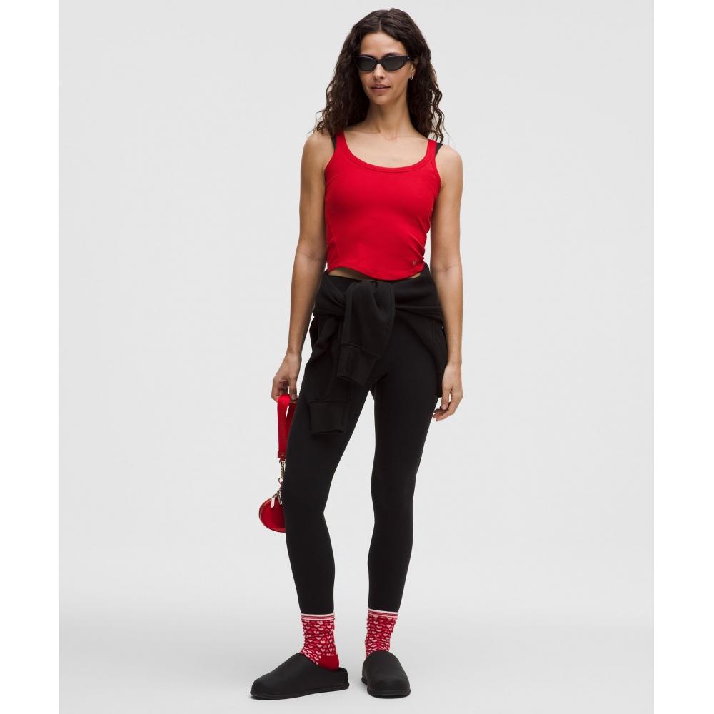 Lululemon Nulu Ribbed Cropped Tank Top  Heart Oxford Red