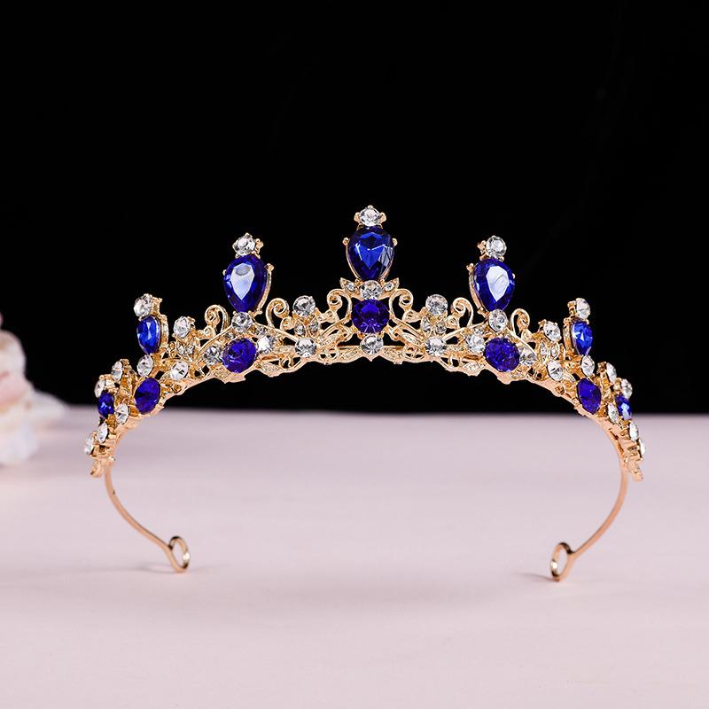 Elegant Colorful  Tiara Crown Women Girls Party Wedding Princess  Bridal Crown Hair Jewelry