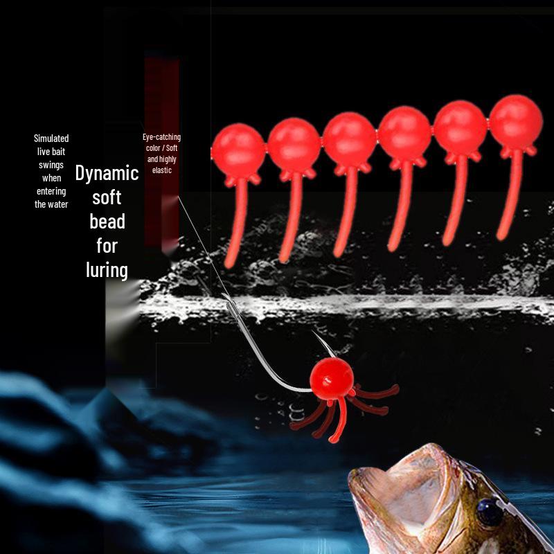 Dynamic Red Worm Scent Soft Beads - Floating Lure for Wild Bottom Fishing and Crucian Carp