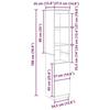 VidaXL Buffet sonoma gris 37,5x35x180 cm bois d'ingénierie, armoire, armoire latérale, armoire de rangement haute, armoire 861675