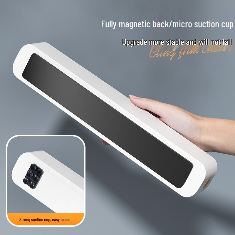 Magnetic Wall-Mounted Kitchen Plastic Wrap Cutter with Sliding Knife Box