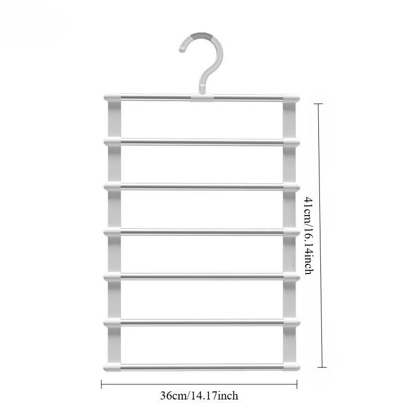 2pcs/3pcs Stainless Steel Ladder Trouser Rack 7-layer Telescopic Trouser Hanger Multifunctional Folding Trouser Hanger