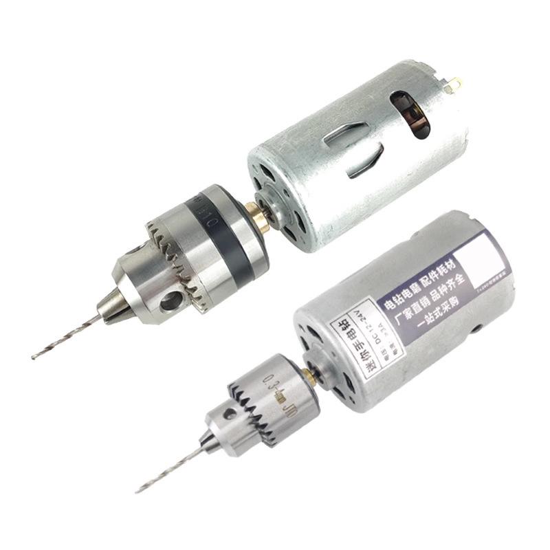 555 Bohrmaschine mit 0,6-6mm und 0,3-4mm Spannfuttern - Mini Mikro DIY Bohrer Schleifer