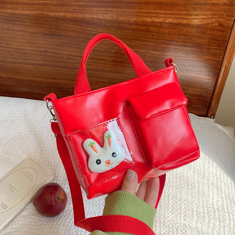Adorable Mini Shoulder Bag For Kids With Cute Cartoon Rabbit Design In Pink And White