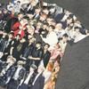 [USED] BTS all-over print T-shirt featuring V, Jungkook, Jimin, Jin, and Suga. Rare.
