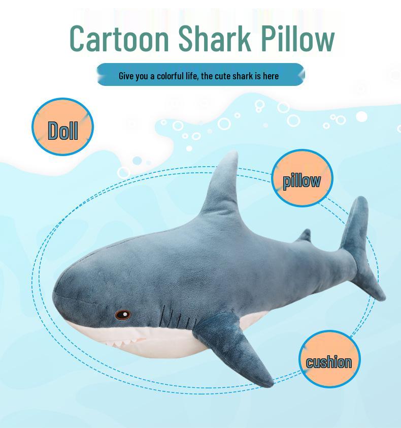 YiKA Awoo Shark Plush Toy Pillow Doll for Girls