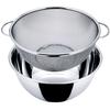 Tsubame-Sanjo Deep Bowl and Colander Set, Standard, 23cm Outer Diameter, 18-8 Stainless Steel, Made In Japan
