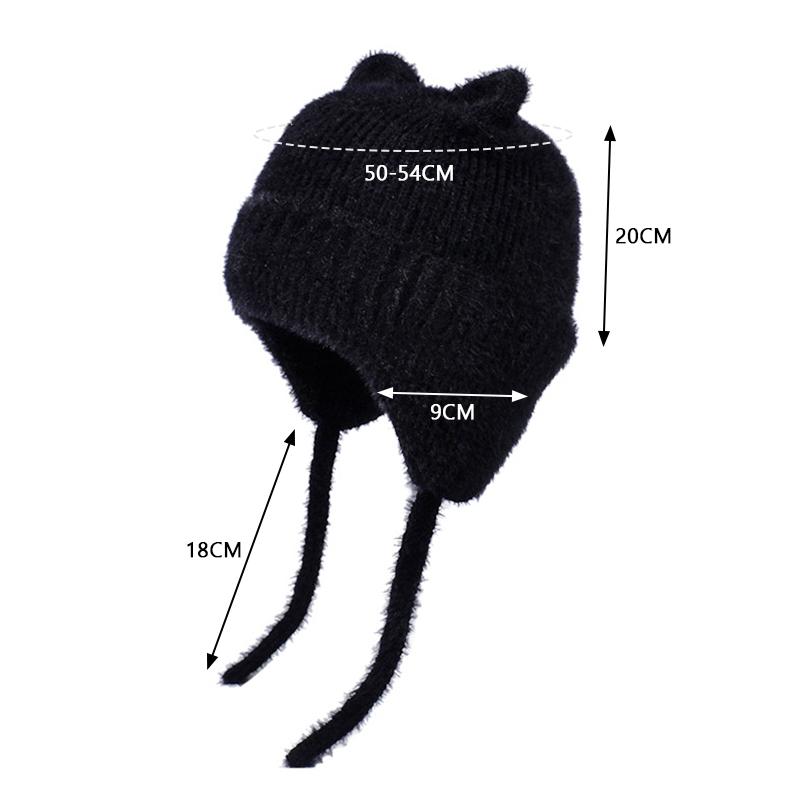 New Children Hats Cute Cat Ear Knitted Wool Hat Winter Boys Girls Babies Ear Protection Hoods Fashion Outdoor Warm Colorful Caps