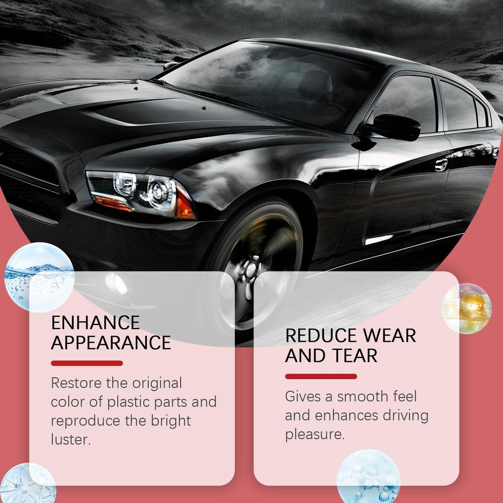 Homonth Automotive Black Plastic Refresher Interior Dashboard Stain Remover Scratch Renovator