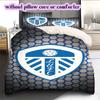 Leeds United Pattern Bedding,Quilt Set Quilt Cover Pillowcase Home Birthday Gift (1*duvet cover+2*pillowcase,without core)