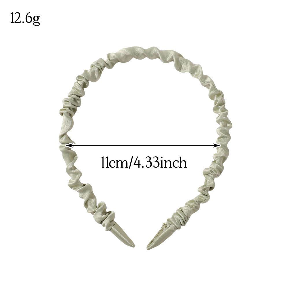 20 Stück Zufällige Farbe Stoff Satin Plissiertes Haarband für Frauen Süß Einfaches Stirnband Mädchen Reifen Kopfschmuck Vielseitiges Haar-Accessoire