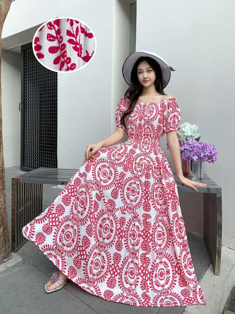 Off-Shoulder One-Neck Cotton Silk Dress Children's Summer Dress Bohemian Island Vacation Dress Travel Beach Dress