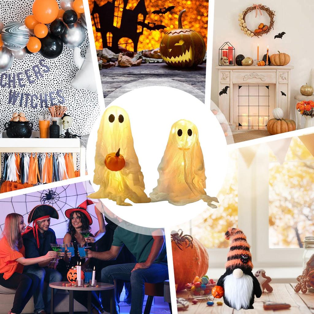2Pcs Halloween Ghost Decorations Halloween ghost table decoration  Ghost Halloween Figurine for outdoor indoor garden party