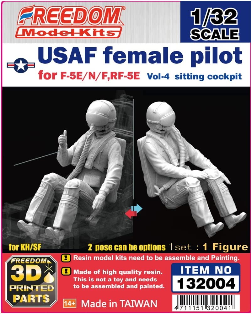 Freedom Model Kit US Air Force Female Pilot Seated Pose Resin Kit FRE132004 1/32 F-5E/F, RF-5E Vol.4