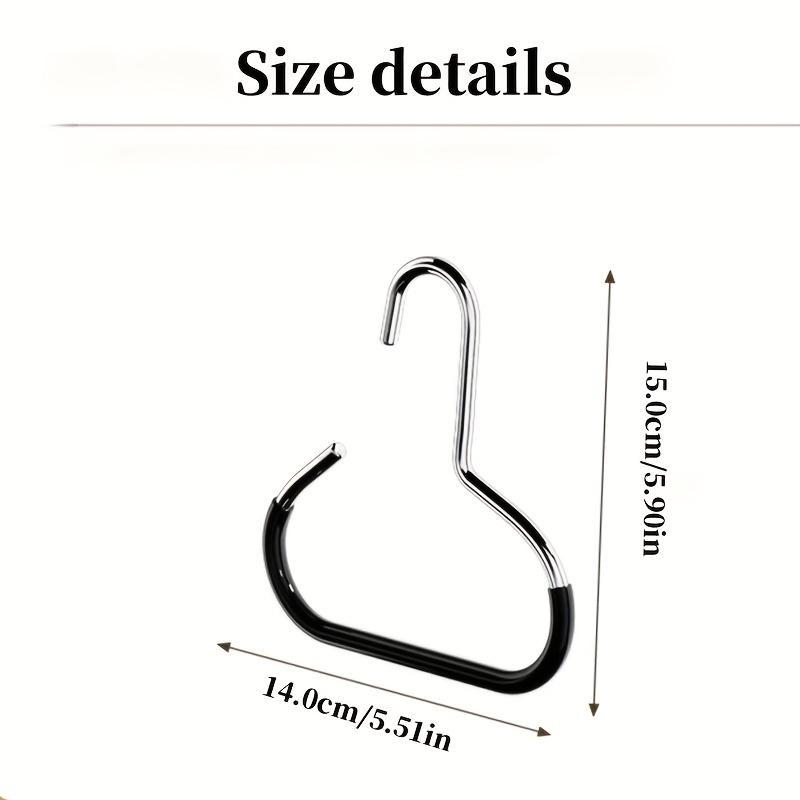 4pcs Metal Non-Slip Hangers with Silicone Grip - Versatile Round Hooks for Scarves, Ties, Hats, Bags & Clothes - Space-Saving Wardrobe Organizer