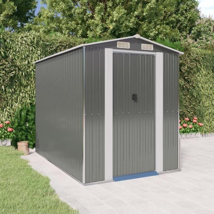 3147439 vidaXL Abri de jardin Gris clair 192x274x223 cm Acier galvanisé