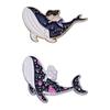 Marine Whale Dolphin Enamel Pin Funny Brooch Cartoons Badge For Bags Jeans Hoodies Denim Lapel Pin Jewelry Kids Best Gift