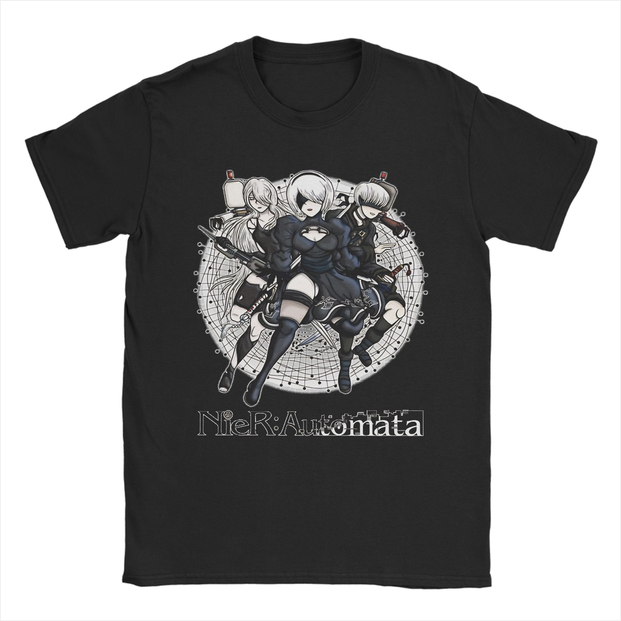 Kawaii Emil NieR Automata Replicant T Shirt Summer  Trendy Cool TShirts Unisexs Cotton O Neck Oversize Clothing Short Sleeve Tops S