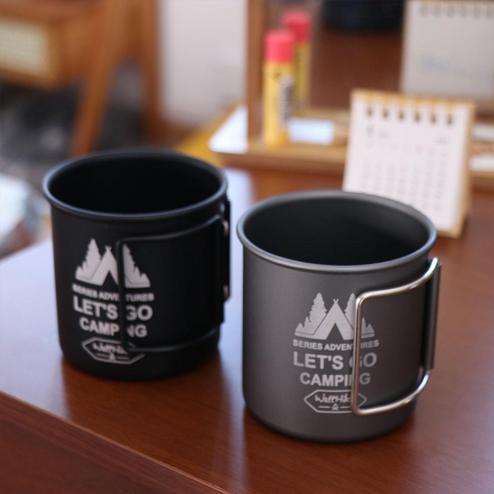 Aluminum Zinc Zinc Alloy Camping Mug with Foldable Handle Coffee Mug Camping Water Cup  for Outdoor Use