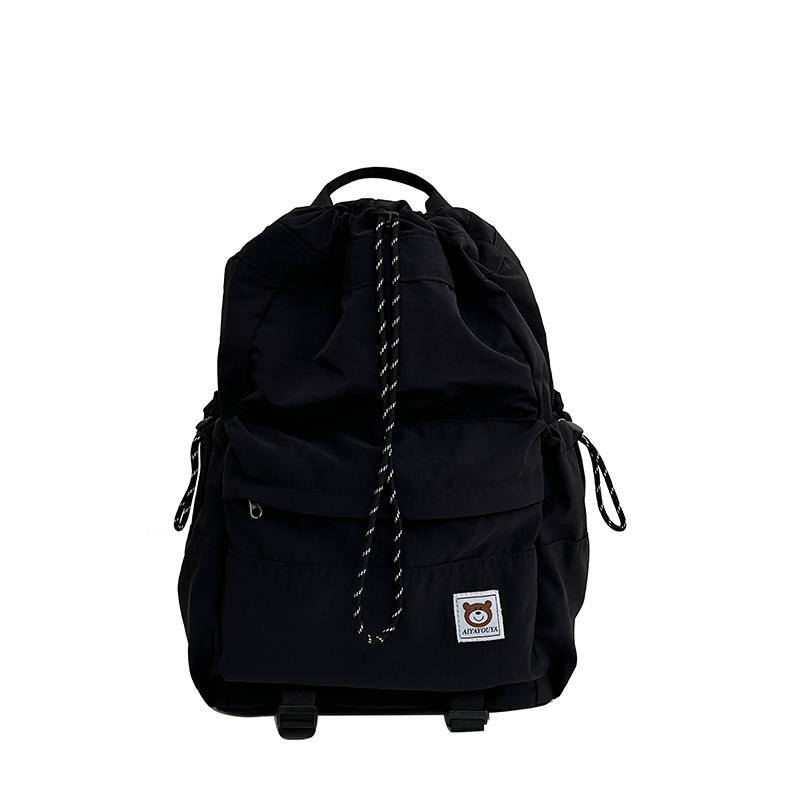 Lightweight Backpack Women Color Contrast Drawstring School Bag Outdoor Sports Backpack