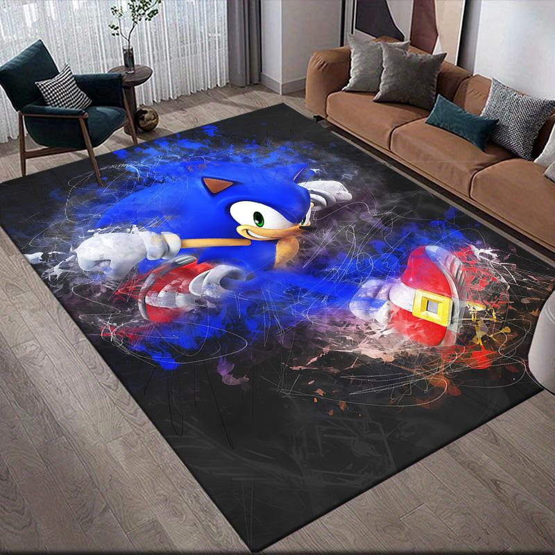 Sonic ActionAnti-Slip Floor Mat, Rectangular Carpet for Living Room, Bedroom, Sofa and Game Area.xwn
