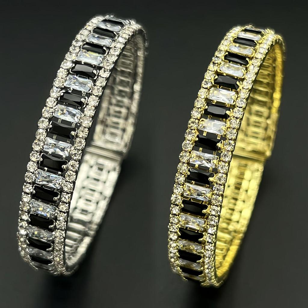 Cross-Border Elegant Round Full Diamond Adjustable Bracelet for High-End Events
