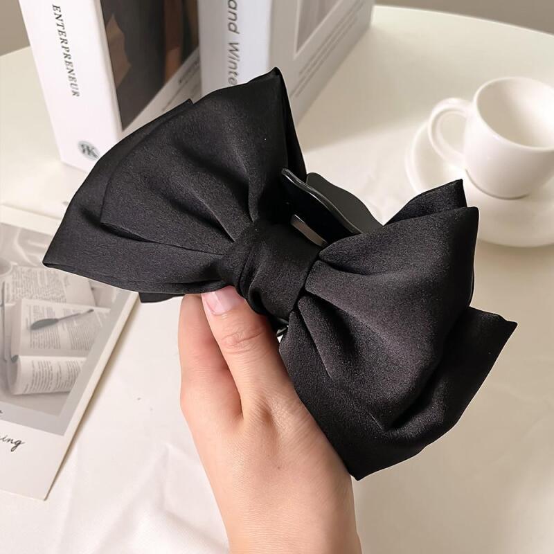 

Igri Black Women s Hairpin White Hair Clip Satin white