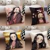 Cute N-nezuko Kamado Pillow Case Cushion Cover Soft Cute Throw Pillow Case For Car Sofa Pillowcase Polyester With Zipper
