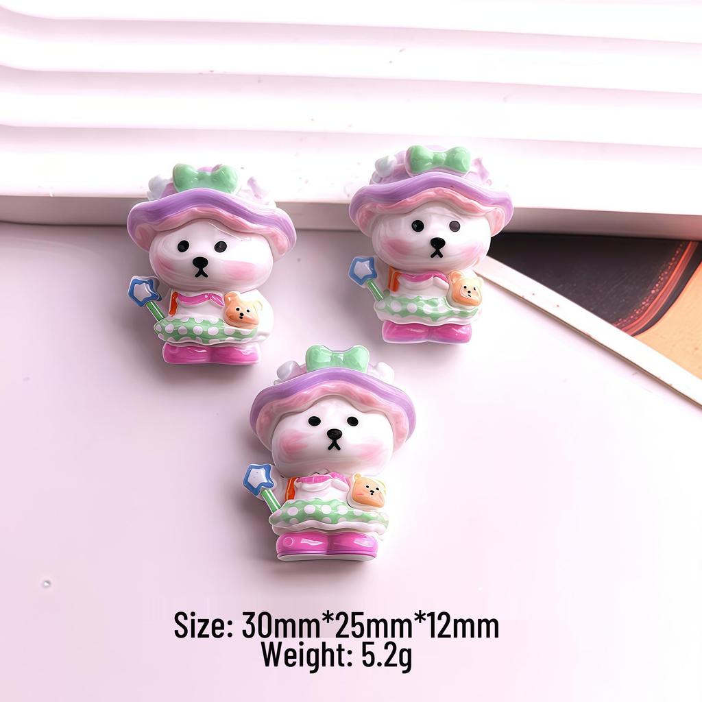 Lina Bear Resin Ornaments: DIY Cream Glue, Phone Case, Hair Accessories, Shoe Buckles