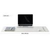 Double-Sided Leather Desk Pad, PU Desk Mat, Waterproof Desk Protector, Desk Mouse Pad for OfficeHomeGamingDecoration (White with Cream, 90cm43cm)