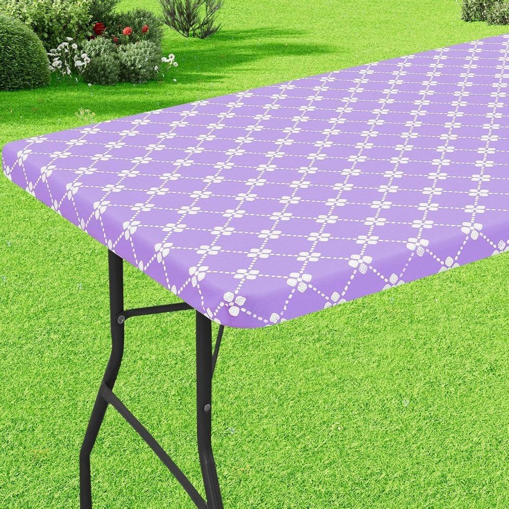 Elastic Edge Elastic Fitted Tablecloth Scratch Resistant Table Linen Table Cover  Camping
