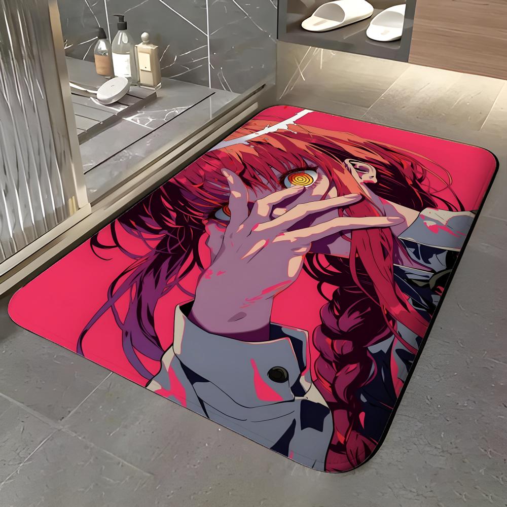 Manga D-Dandadan Fußmatte Weiche Flanell Eingangstür-Matte Rutschfest Saugfähig Badezimmer Schlafzimmer Bodenläufer