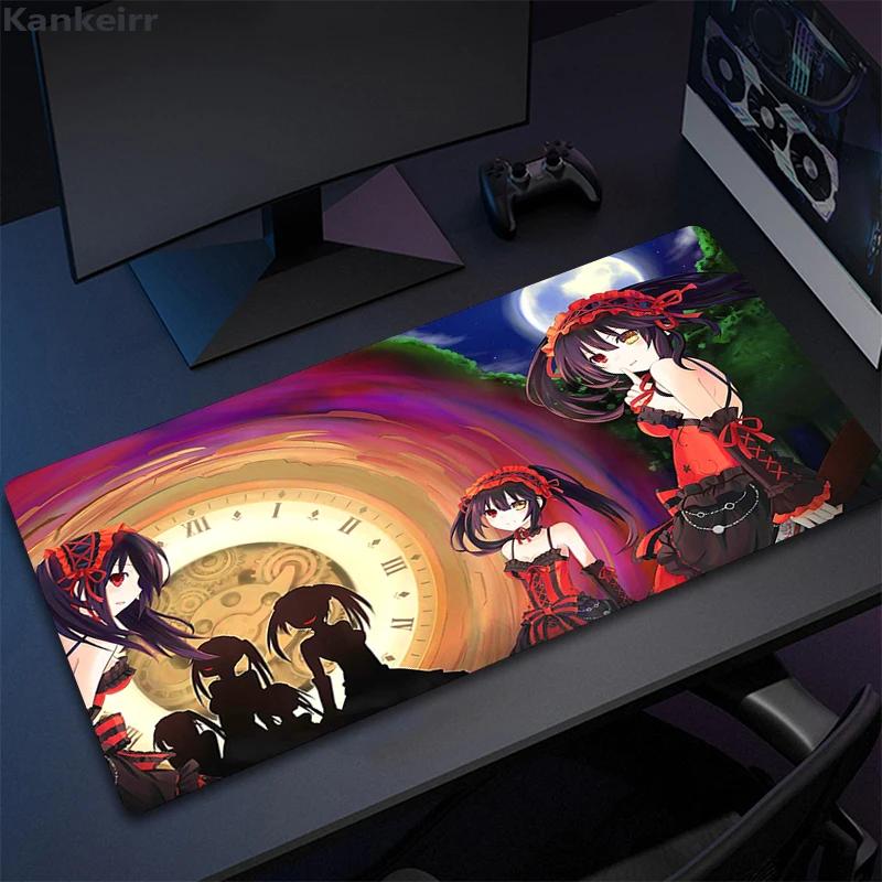 Anime Girl Tokisaki Kurumi Mouse Pad Cartoon Lockedge Large Gaming Pad Computer Gamer Keyboard Desk Mat Mousepad for PC Deskmat