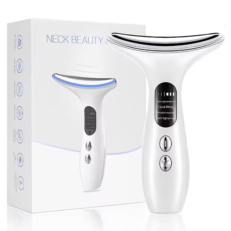 Portable EMS Neck Massager V-Line Shaping Double Chin Removal LED Microcurrent Facial Massager Anti Wrinkle Skin Care Tools