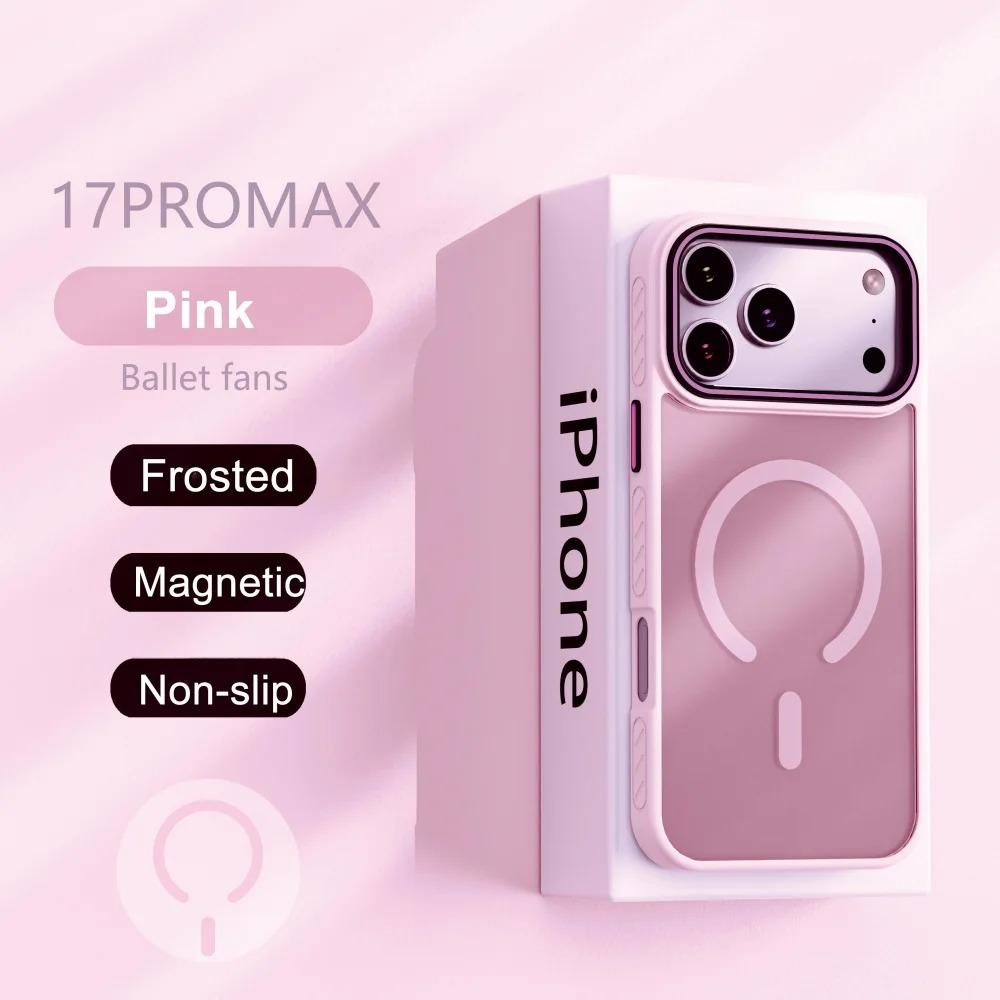 Luxury Matte Transparent Magnetic Case For iPhone 17 16 15 14 13 Pro Max Plus 17Air Magsafe Wireless Charging Protective Cover