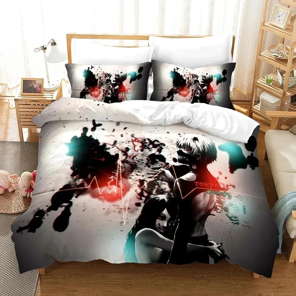 3D Printed Cartoons Tokyo Ghoul Kaneki Ken Bedding Set Duvet Cover Double Twin Full Queen King Adult Kids Bedclothes Quilt Cover
