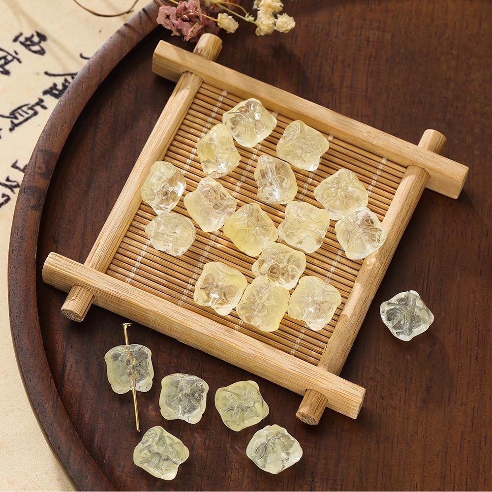 

60Pcs Transparent DIY Beads Lion Shape Jewelry Making Accessories Bracelet making жёлтый