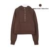 Women's Fleece-Lined Half-Zip Hoodie for Autumn/Winter - Slimming, Sporty, Versatile.