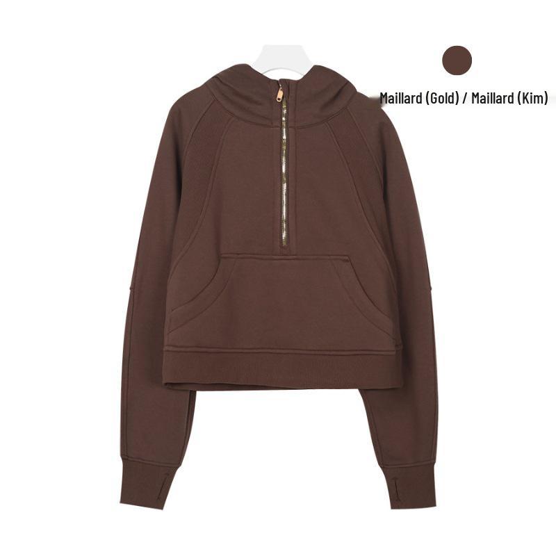 Women s Fleece-Lined Half-Zip Hoodie for Autumn/Winter - Slimming, Sporty, Versatile. 4/M (100-110 lbs)