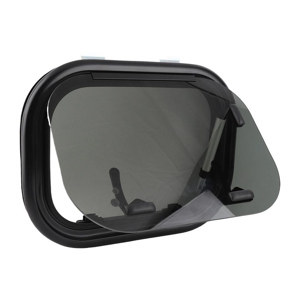 16x12inch RV Push Out Window Tempered Glass UV Protection Opening Window with Mesh Sun Curtain for Caravans Campers