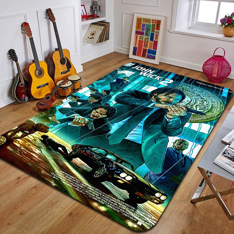 Tappeto stampato J-John Wick, tappetino da yoga alla moda, tappeto decorativo per camera da letto, soggiorno, bagno, tappetino decorativo per pavimento, regalo di compleanno