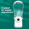 3 Gear Portable Neck Fan Mini Fan Personal Cooling Hands Free USB Rechargeable Bladeless Lazy Hanging Fan