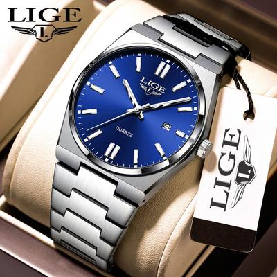 Novo relógio masculino luxuoso calendário esportivo quartzo relógio luminoso à prova d'água aço inoxidável relógios para homens