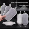 Non-scratch Double-sided Dishwashing Sponge with Steel Wire Scrubber for Pots and Bowls