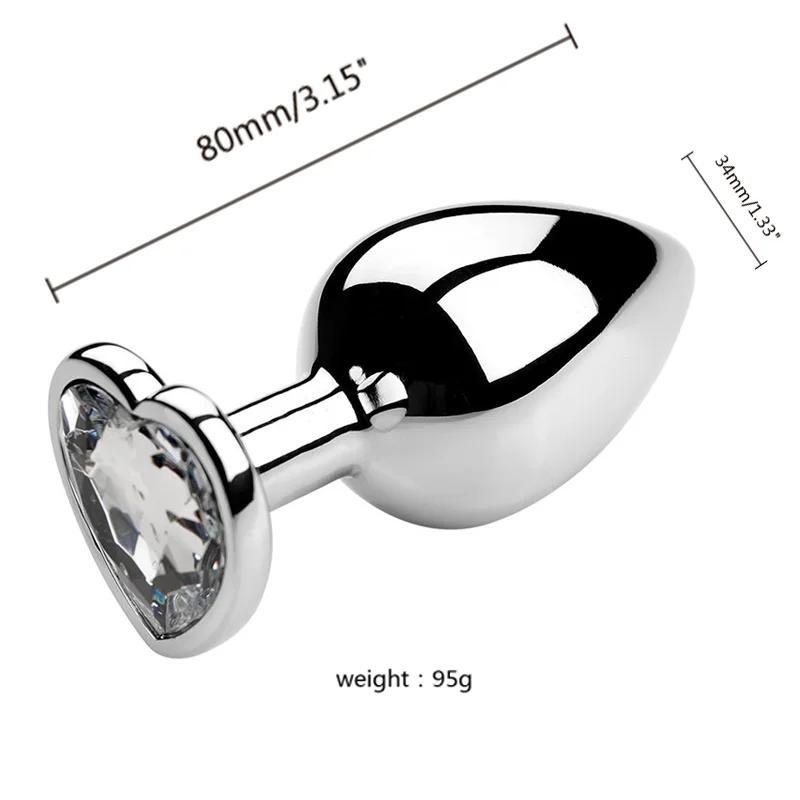 Metal Anal Plug for Women Men Couples Butt Plug Butt Toy Adult Game Masturbator Anal S/M/L Diamond Sex Toy for Adult Products