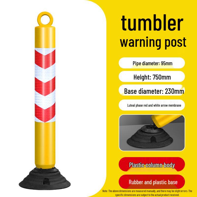 Reflective Elastic Road Barrier Post - Anti-Collision, Detachable, 80cm