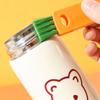 3 In 1 Feeding Bottle Brush Carrot Cleaning Brush Cute Portable Fashion Baby Bottles Cap Grooved Cup Cover Brush Mini Multifunctional  Accessories
