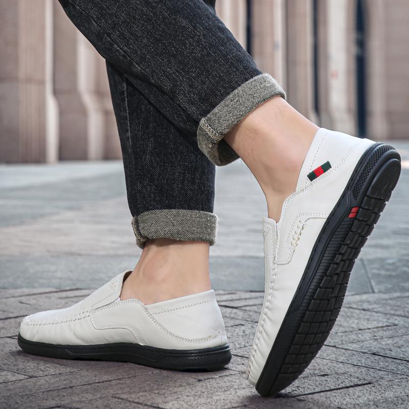 Men's Casual Leather Shoes Business Loafers Moccasin Breathable Slip On Boat Soft Driving Shoes
